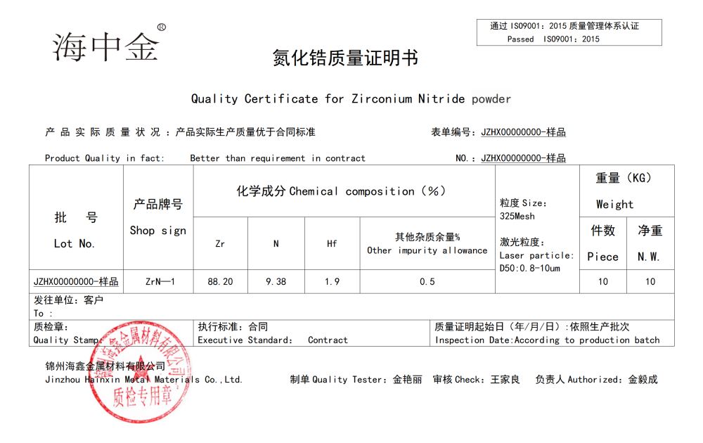 氮化锆价格