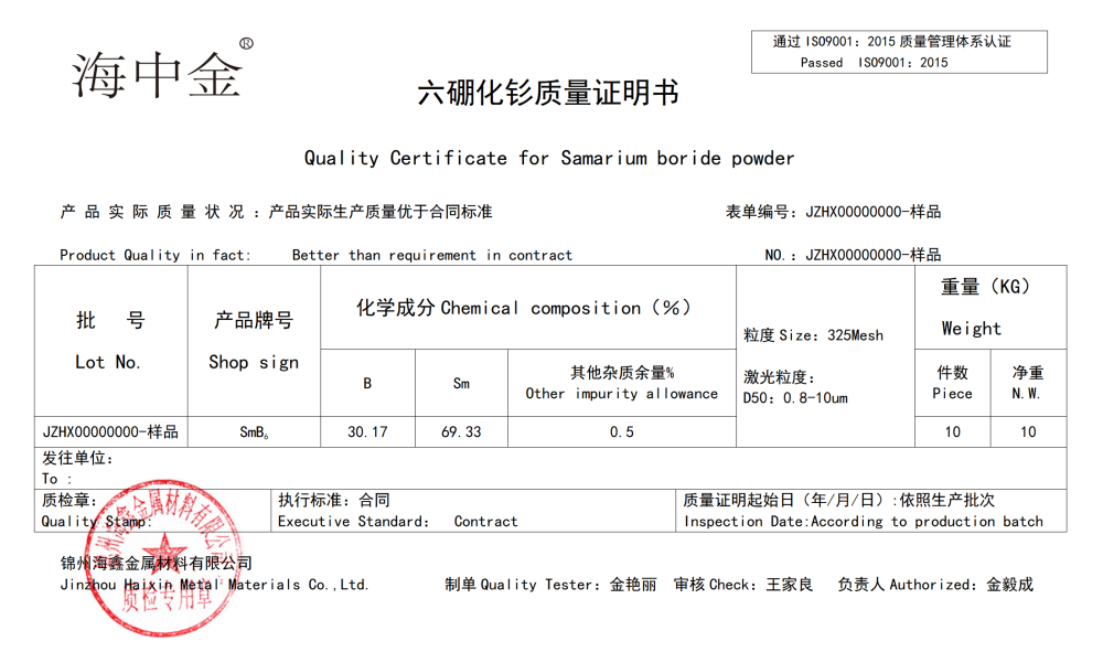  六硼化钐价格